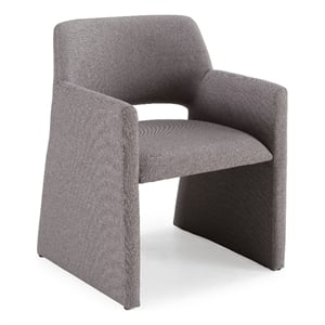 Pemberly Row Modern Gray Upholstered Dining Chair with Metal Frame