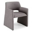 Pemberly Row Modern Gray Upholstered Dining Chair with Metal Frame