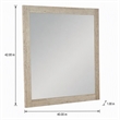 Pemberly Row Modern Faux Travertine Mirror with Wood-Based Frame