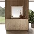 Pemberly Row Modern Faux Travertine Mirror with Wood-Based Frame