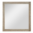 Pemberly Row Modern Faux Travertine Mirror with Wood-Based Frame