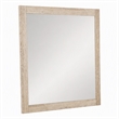 Pemberly Row Modern Faux Travertine Mirror with Wood-Based Frame