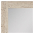 Pemberly Row Modern Faux Travertine Mirror with Wood-Based Frame