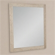 Pemberly Row Modern Faux Travertine Mirror with Wood-Based Frame