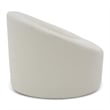 Pemberly Row Glam Polyester Swivel Accent Chair in White with Foam Seat