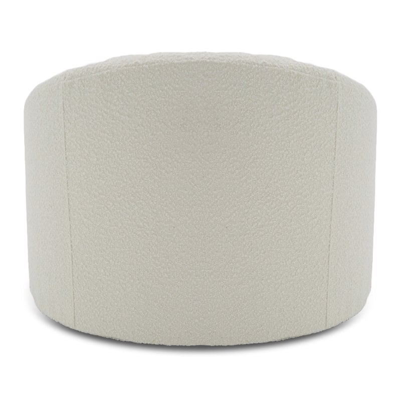 Pemberly Row Glam Polyester Swivel Accent Chair in White with Foam Seat