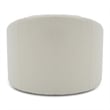 Pemberly Row Glam Polyester Swivel Accent Chair in White with Foam Seat