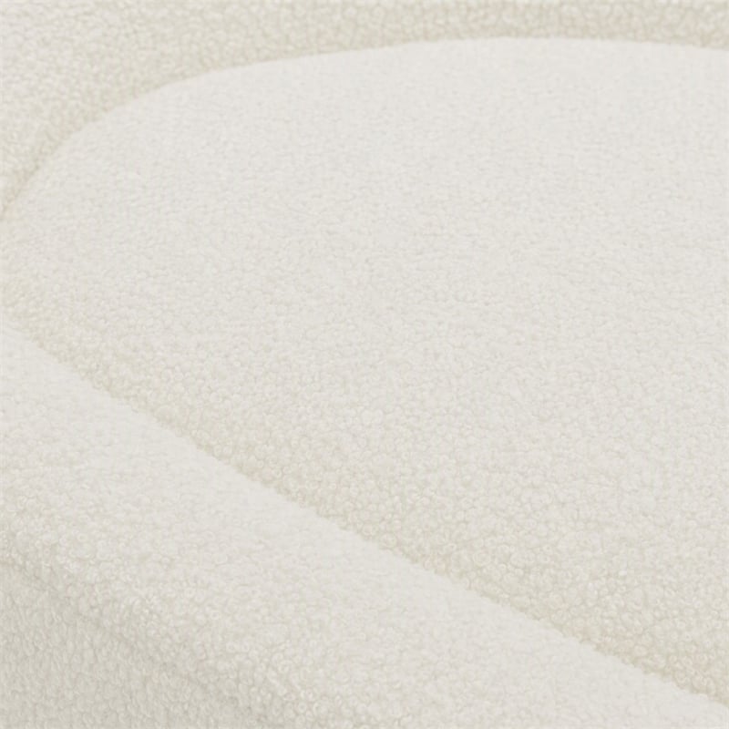 Pemberly Row Glam Polyester Swivel Accent Chair in White with Foam Seat