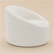 Pemberly Row Glam Polyester Swivel Accent Chair in White with Foam Seat