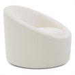 Pemberly Row Glam Polyester Swivel Accent Chair in White with Foam Seat