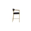 Pemberly Row Modern Counter Chair in Grey Velvet with Brass Frame