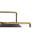 Pemberly Row Modern Counter Chair in Grey Velvet with Brass Frame
