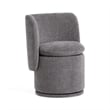 Pemberly Row Modern Swivel Dining Chair in Dark Gray Polyester Fabric