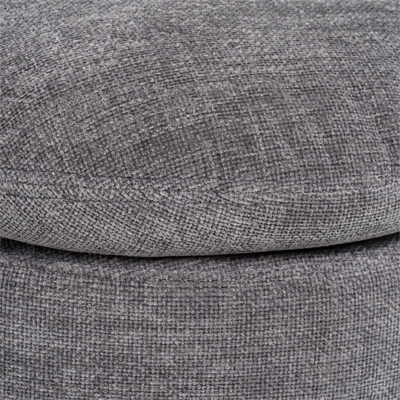 Pemberly Row Modern Swivel Dining Chair in Dark Gray Polyester Fabric