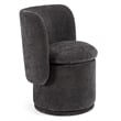 Pemberly Row Modern Swivel Dining Chair in Dark Gray Polyester Fabric