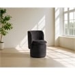 Pemberly Row Modern Swivel Dining Chair in Dark Gray Polyester Fabric