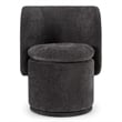 Pemberly Row Modern Swivel Dining Chair in Dark Gray Polyester Fabric
