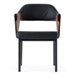 Pemberly Row Modern Black and Camel Vegan Leather Dining Chair