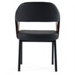 Pemberly Row Modern Black and Camel Vegan Leather Dining Chair