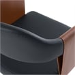Pemberly Row Modern Black and Camel Vegan Leather Dining Chair