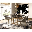 Pemberly Row Modern Grey Fabric and Brass Dining Chair