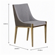 Pemberly Row Modern Grey Fabric and Brass Dining Chair