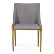 Pemberly Row Modern Grey Fabric and Brass Dining Chair
