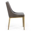 Pemberly Row Modern Grey Fabric and Brass Dining Chair
