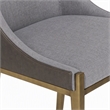 Pemberly Row Modern Grey Fabric and Brass Dining Chair
