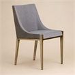 Pemberly Row Modern Grey Fabric and Brass Dining Chair