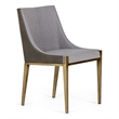 Pemberly Row Modern Grey Fabric and Brass Dining Chair