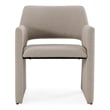 Pemberly Row Modern Beige Fabric Dining Chair with Metal Frame