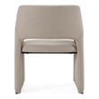 Pemberly Row Modern Beige Fabric Dining Chair with Metal Frame
