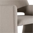 Pemberly Row Modern Beige Fabric Dining Chair with Metal Frame