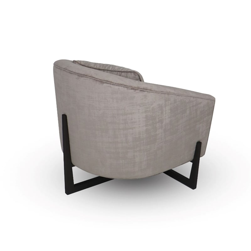 Pemberly Row Contemporary Gray Accent Chair with Foam Fill and Metal Base