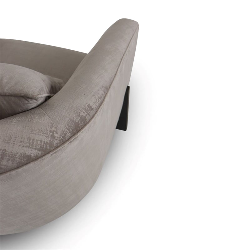 Pemberly Row Contemporary Gray Accent Chair with Foam Fill and Metal Base