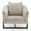 Pemberly Row Contemporary Gray Accent Chair with Foam Fill and Metal Base
