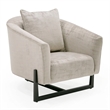 Pemberly Row Contemporary Gray Accent Chair with Foam Fill and Metal Base