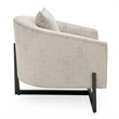 Pemberly Row Contemporary Gray Accent Chair with Foam Fill and Metal Base