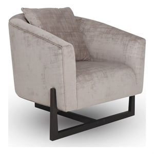 Pemberly Row Contemporary Gray Accent Chair with Foam Fill and Metal Base