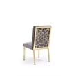Pemberly Row Modern Grey Velvet Dining Chair Set with Gold Frames
