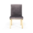 Pemberly Row Modern Grey Velvet Dining Chair Set with Gold Frames