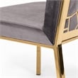 Pemberly Row Modern Grey Velvet Dining Chair Set with Gold Frames