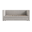 Pemberly Row Channel Tufted Complete Daybed with Trundle in Light Gray