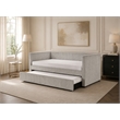 Pemberly Row Channel Tufted Complete Daybed with Trundle in Light Gray