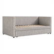 Pemberly Row Channel Tufted Complete Daybed with Trundle in Light Gray