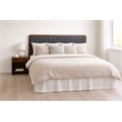 Pemberly Row Full/Queen Channel Tufted Headboard in Walnut and Charcoal