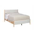 Pemberly Row King Channel Upholstered Complete Bed in Natural and Beige