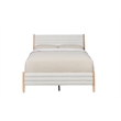 Pemberly Row King Channel Upholstered Complete Bed in Natural and Beige