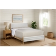 Pemberly Row King Channel Upholstered Complete Bed in Natural and Beige